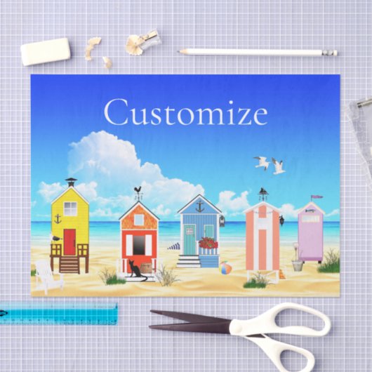 Niedliche Tiny Beach Shacks Thunder_Cove Seidenpapier (Handwerk)