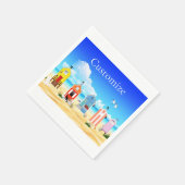 Niedliche Tiny Beach Shacks Thunder_Cove Serviette (Ecke)