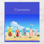 Niedliche Tiny Beach Shacks Thunder_Cove Weinetikett (Einzelnes Label)