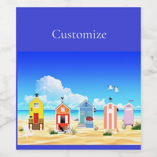 Niedliche Tiny Beach Shacks Thunder_Cove Weinetikett (Einzelnes Label)