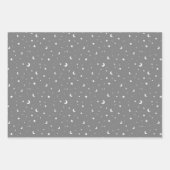 Niedliche Tiny Moons und Stars Geschenkpapier Set (Vorderseite 3)