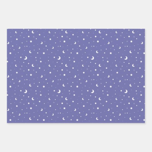 Niedliche Tiny Moons und Stars Geschenkpapier Set (Vorderseite 2)