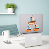 Niedliche Tiny Tugboat Thunder Cove Aufkleber (Laptop auf Schreibtisch)