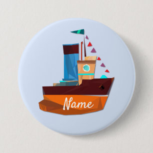 Niedliche Tiny Tugboat Thunder Cove Button