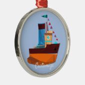 Niedliche Tiny Tugboat Thunder Cove Ornament Aus Metall (Rechts)