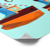 Niedliche Tiny Tugboat Thunder Cove Poster (Ecke)