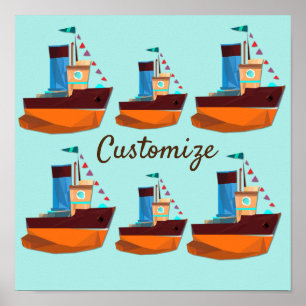 Niedliche Tiny Tugboat Thunder Cove Poster