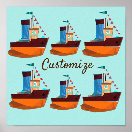 Niedliche Tiny Tugboat Thunder Cove Poster (Vorne)