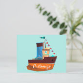 Niedliche Tiny Tugboat Thunder Cove Postkarte (Stehend Vorderseite)