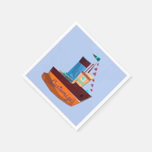 Niedliche Tiny Tugboat Thunder Cove Serviette (Ecke)