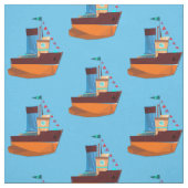 Niedliche Tiny Tugboat Thunder Cove Stoff (Muster)