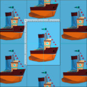 Niedliche Tiny Tugboat Thunder Cove Stoff (Kachel)