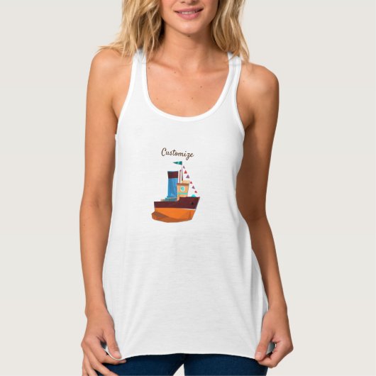 Niedliche Tiny Tugboat Thunder Cove Tank Top (Vorderseite)