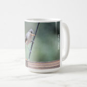 Niedliche Titmaus auf Zubringer, lustig Kaffeetasse (VorderseiteRechts)