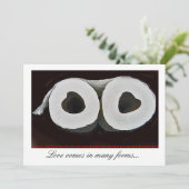 Niedliche Toilettenpapierhochzeit laden ein Einladung (Stehend Vorderseite)