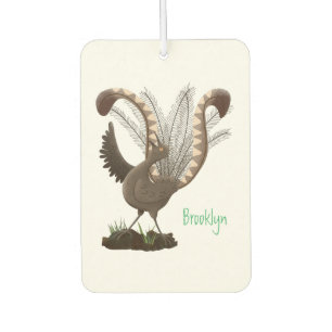 Niedliche tolle lyrebird Cartoon Illustration Autolufterfrischer