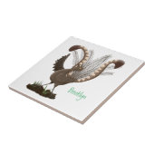 Niedliche tolle lyrebird Cartoon Illustration Fliese (Seite)