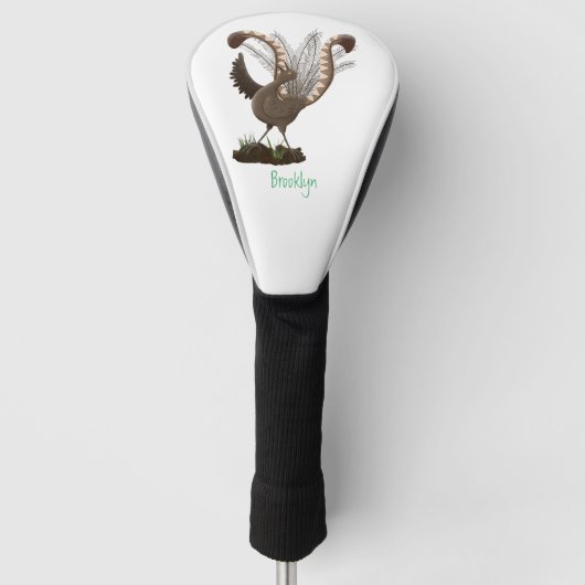 Niedliche tolle lyrebird Cartoon Illustration Golf Headcover (Vorderseite)