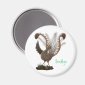 Niedliche tolle lyrebird Cartoon Illustration Magnet (Vorderseite/Rückseite)