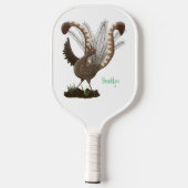 Niedliche tolle lyrebird Cartoon Illustration Pickleball Schläger (Rückseite)