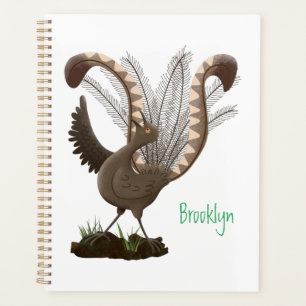 Niedliche tolle lyrebird Cartoon Illustration Planer