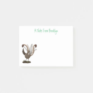 Niedliche tolle lyrebird Cartoon Illustration Post-it Klebezettel