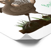 Niedliche tolle lyrebird Cartoon Illustration Poster (Ecke)