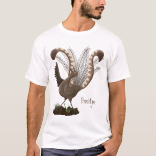 Niedliche tolle lyrebird Cartoon Illustration T-Shirt