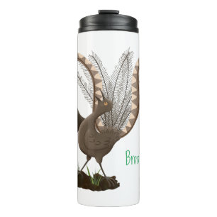 Niedliche tolle lyrebird Cartoon Illustration Thermosbecher