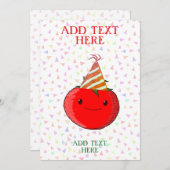 Niedliche Tomate zum Geburtstag Einladung (Vorne/Hinten)