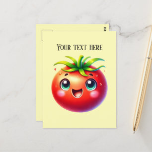 Niedliche Tomatenliebhaber fügen Text hinzu Postkarte