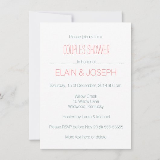 Niedliche Tonnen der LIEBE Elefant PAAR-DUSCHE Einladung (Rückseite)