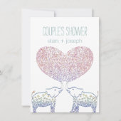 Niedliche Tonnen der LIEBE Elefant PAAR-DUSCHE Einladung (Vorderseite)