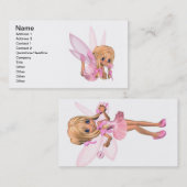 Niedliche Toon-Ballerina-Fee im Rosa Visitenkarte (Vorne/Hinten)