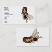 Niedliche Toon-Fee im Brown- und GoldBlumen-Kleid Visitenkarte (Vorne/Hinten)