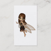 Niedliche Toon-Fee im Brown- und GoldBlumen-Kleid Visitenkarte (Rückseite)