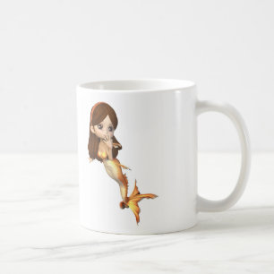 Niedliche Toongoldfish-Meerjungfrau Kaffeetasse