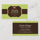 Niedliche Torten-Scheibe-Geschäfts-Karte Visitenkarte (Vorne/Hinten)