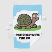 Niedliche Tortoise Patientin gewinnt Runde Golfhandtuch (Insitu)