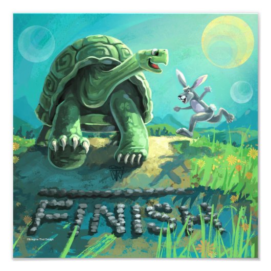 Niedliche Tortoise und Hare Art Fotodruck (Vorne)