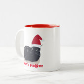 Niedliche Tortoiseshell Cat Santa Helper Tasse (Vorderseite Links)