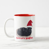 Niedliche Tortoiseshell Cat Santa Helper Tasse (Links)
