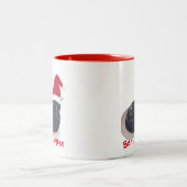 Niedliche Tortoiseshell Cat Santa Helper Tasse (Mittel)