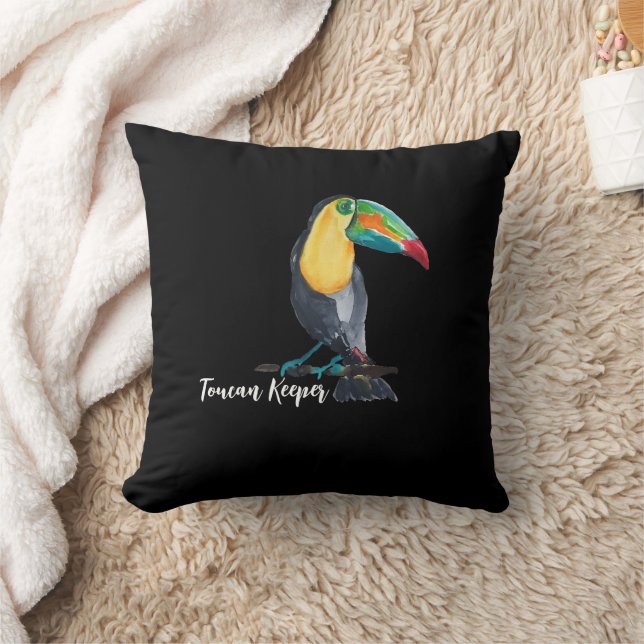 Niedliche Toucan Watercolor Illustration Kissen (Decke)