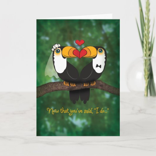 Niedliche Toucan Wedding Card Karte (Vorderseite)