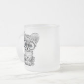 Niedliche tragende Gläser Schnee-Leopard-CUBs Mattglastasse (Vorderseite Links)