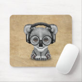 Niedliche tragende Kopfhörer Baby-Koala-Bärn-DJ Mousepad (Mit Mouse)