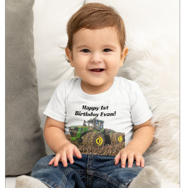 Niedliche Traktorenanlage 1. Geburtstag Party Baby T-shirt