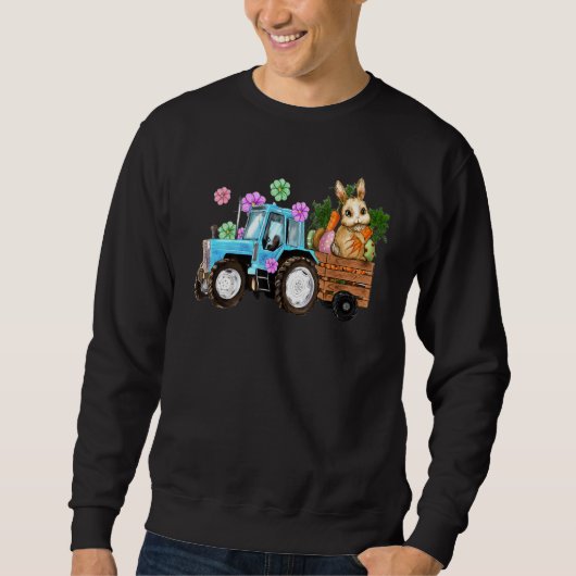 Niedliche Traktorfarm Karotten Jagd Egg Rabbit Ea Sweatshirt (Vorderseite)