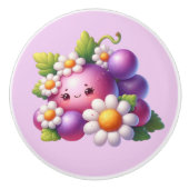 Niedliche Trauben und Blume Küche Keramikknauf (Vorderseite)